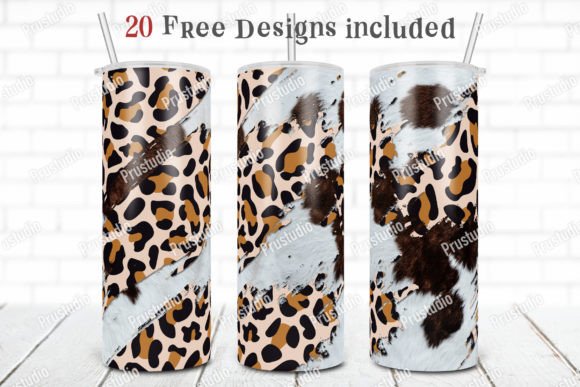 20oz Skinny Tumbler Leopard Cowhide PNG: Graphics & Crafts
