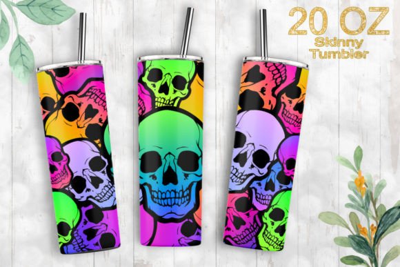 20oz Tumbler Skull Halloween Sublimation Craft Graphics