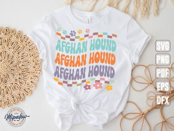 Afghan Hound SVG: Groovy Wavy Retro Graphics for Crafts