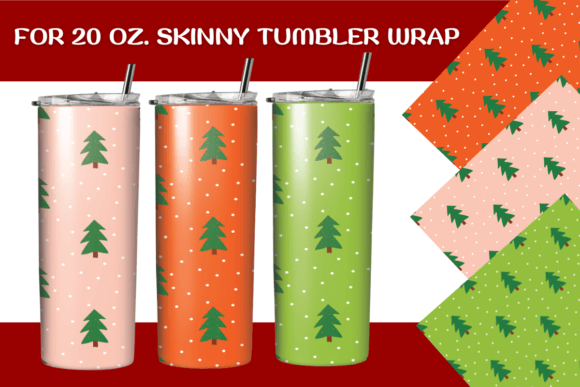 Bundle Christmas Trees Tumbler Wrap 20oz: Graphics & Crafts