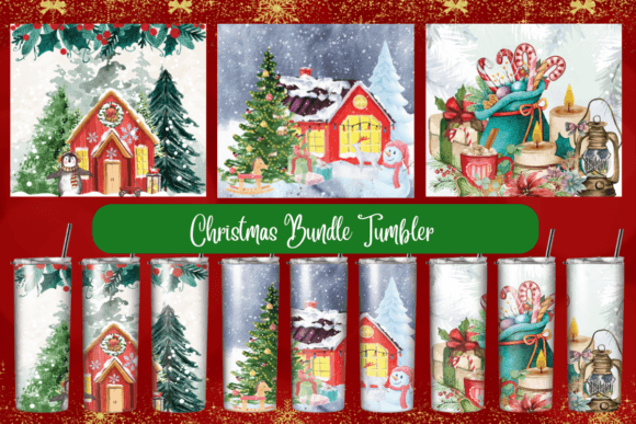 Christmas Bundle Sublimation Tumbler Graphics & Print Templates