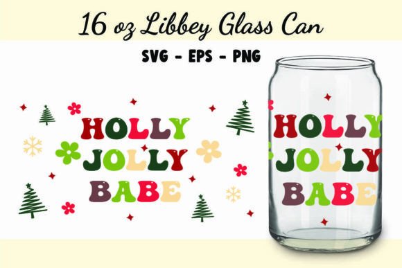 Christmas Libbey Can Glass Wrap: Graphics & Print Templates
