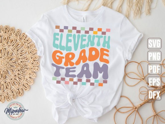 Eleventh Grade Team Svg, Wavy Text Graphics & Crafts