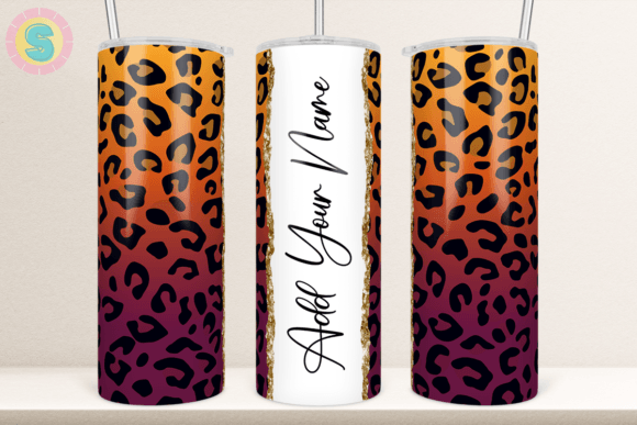 Fall Leopard Tumbler Wrap Stitched for Real Projects