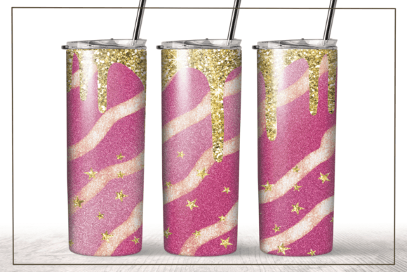 Glitter Pink Gold Tumbler Wrap for Crafts & Graphics