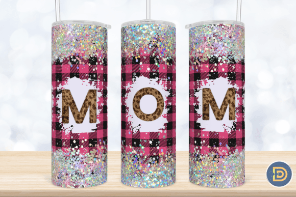 Mom Plaid Glitter Tumbler Wrap: Graphics for Crafts