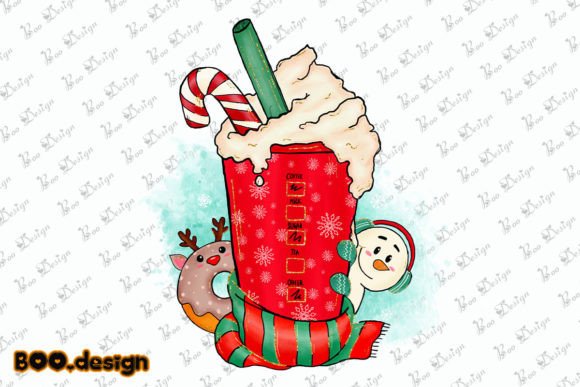 Snowman Donut Coffee Cup PNG for Crafts & Graphics