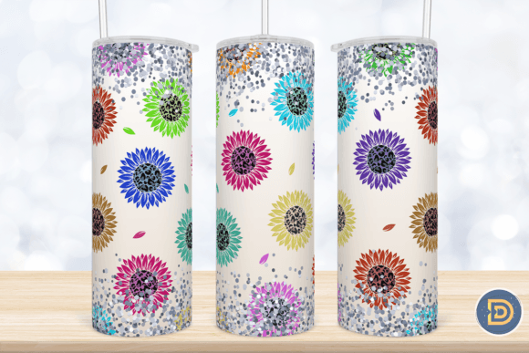 Sunflower Leopard Colorful Tumbler Wrap: Crafts & Graphics