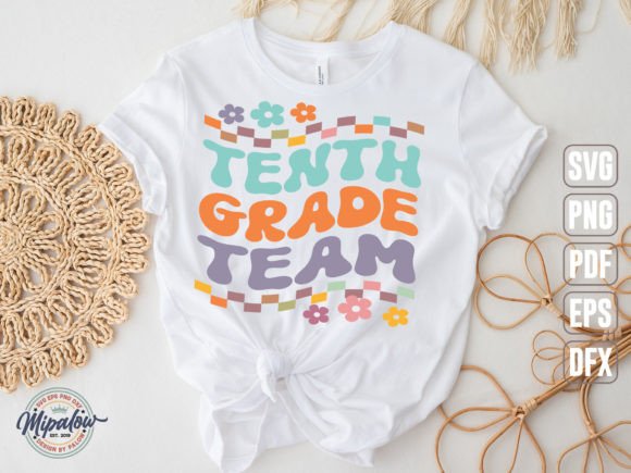 Tenth Grade Team Svg: Wavy Text Graphics for Crafts