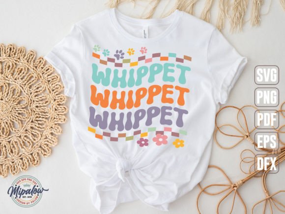 Whippet SVG Graphics for Groovy Wavy Retro Crafts