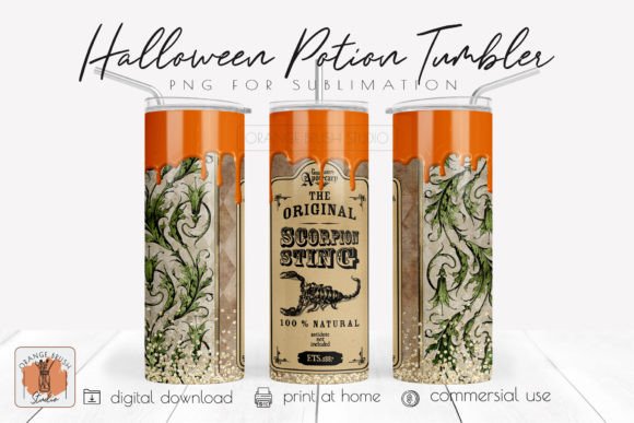 Witch Potion Label Tumbler Wrap PNG for Crafts & Graphics